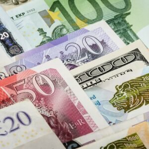 abstract bank notes from different countries